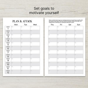 دفتر يوميات مخصص للياقة البدنية مع تجليد سلكي مزدوج متين، دفتر ملاحظات ومنظم لقائمة المهام للتدريب - Product Image 5