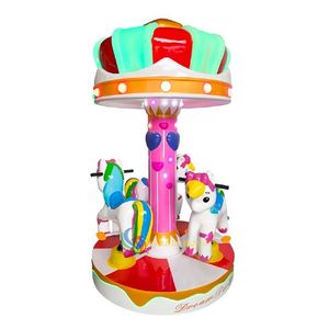 Mini carrousel en fibre de verre à monnayeur, 3 places, certifié CE, 150 kg, garantie 1 an, pour usage extérieur dans les centres commerciaux - Product Image 2