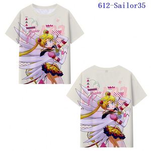 42 Designs Sailor Moon Tsukino Usagi Hino Rei Makoto Camiseta de Seda de Leche para Mujer, Camisetas de Anime para Hombre y Niños - Product Image 3