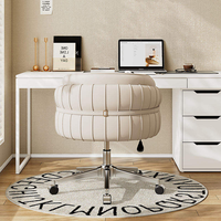 Chaise pivotante de luxe en cuir avec roulettes, chaise de salle d'attente, chaise de salle à manger, tabouret de bar pivotant à dossier haut, tabouret de maquillage, mobilier de salon