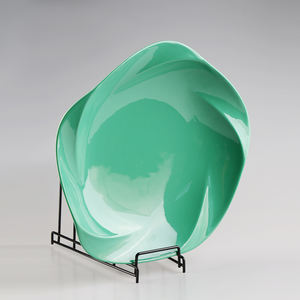 Plato de Servir de Melamina de 11.5 Pulgadas, Forma de Flor de 5 Lados, Color Verde, para Uso Diario, Libre de BPA, Diseño Moderno, Color Sólido - Product Image 5