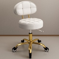 Tabouret de beauté en métal noir de haute qualité, réglable en hauteur, rotatif à 360 degrés, dédié aux hôtels, aux salons de coiffure