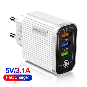 <span class=keywords><strong>Chargeur</strong></span> mural USB numérique Ilepo <span class=keywords><strong>30W</strong></span> à 3 ports avec affichage numérique, compatible QC3.0 et PD pour une charge rapide pour <span class=keywords><strong>13</strong></span> Pro Max - Product Image 1