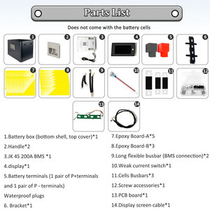 Caja DIY HAKADI 4S280A con Bluetooth BMS JK 200A y <span class=keywords><strong>balance</strong></span> activo de 2A para 4 celdas lifepo4 de 280ah, 314ah y 334ah - Product Image 5