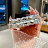 Coque de téléphone en TPU de luxe avec design diamant pour iPhone 17 16 15 14 13 et Google G85 G55 G14 G35, avec décoration papillon et dos IMD