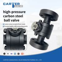 Válvula de Bola Forjada de Alta Presión de 3 Piezas, Acero al Carbono WCB A105, Brida RF, Paso Completo, Segura para Incendios, Gas y Petróleo, API 6D Clase 900 OEM