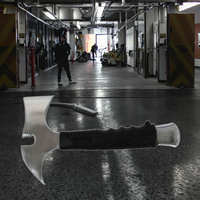 Hache de pompier de qualité industrielle avec manche en caoutchouc isolé, longueur 30 cm, portable pour la lutte contre les incendies