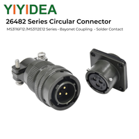 Conector Circular Serie MIL-DTL-26482 MS3116F12 MS3112E12, Enchufe y Receptáculo de Acoplamiento Tipo Bayoneta, Contacto para Soldar