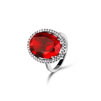 Bijoux de mode Bijoux pour femmes Bague rubis rectangulaire Charme pour femmes Bijoux de fête haut de gamme S925 en argent Sterling 5*7mm