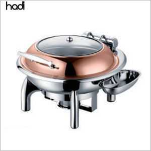 Ensemble buffet d'hôtel <span class=keywords><strong>de</strong></span> haute qualité chauffe-aliments hydraulique <span class=keywords><strong>de</strong></span> 6 litres couvercle en verre acheter en ligne cuisine traiteur plats à réchauffer style lux - Product Image 5