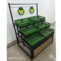 Jm Hotsale Groothandel Supermarkt Vers Fruit Groente Mand Opslag Stand Display Rack