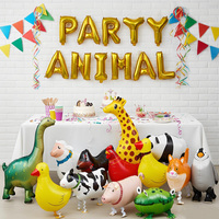 Ballons gonflables animaux marcheurs mignons en aluminium pour enfants, décorations de fête prénatale et d'anniversaire, fournitures de fête, ballons animaux marcheurs