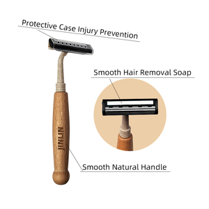 Meilleure qualité pas cher hommes barbe bambou en bois <span class=keywords><strong>main</strong></span> double lame manuel voyage Portable <span class=keywords><strong>rasoir</strong></span> jetable <span class=keywords><strong>rasoir</strong></span> - Product Image 2