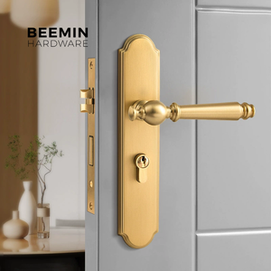 Estilo americano europeu Light Luxury Indoor <span class=keywords><strong>Door</strong></span> Lock Latão Estilo francês Porta de madeira Handle Knurled Silent Knob Home Office Use - Product Image 2