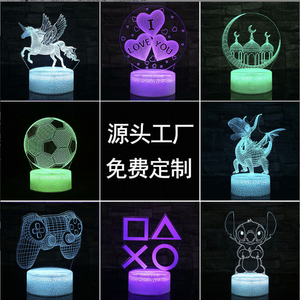 สวิตช์ระบบสัมผัส7สีขา<span class=keywords><strong>ว</strong></span>ของข<span class=keywords><strong>ว</strong></span>ัญ<span class=keywords><strong>ว</strong></span>ันเกิดแบบชาร์จไฟได้ป้องกันดวงตาอบอุ่นโรแมนติกไฟภาพลวงตา LED สำหรับเด็กทารก3D กลางคืน - Product Image 6