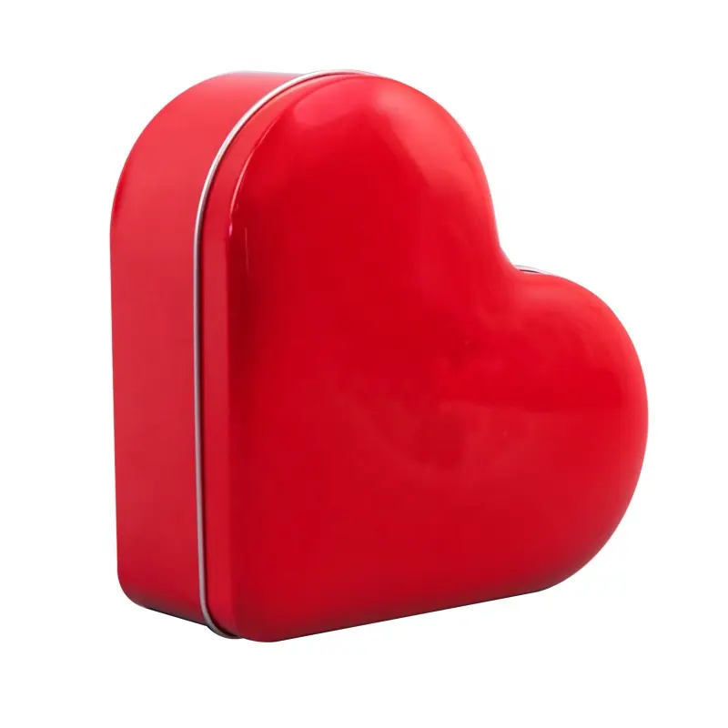 Напечатанная на заказ жестяная коробка в форме сердца для конфет и шоколада