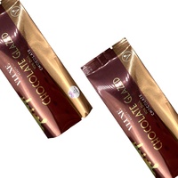 Sachet Mylar personnalisé imprimé avec fermeture arrière pour emballage de barres chocolatées et de poudres, avec encoche de déchirement