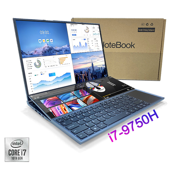2025 Latest Model Slim & Long-Lasting Dual-Screen Laptop 16" +14" Dual-Touch WiFi 7 50H Battery Life for Mobile Workstations