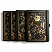Carnet de sorcière A5 à couverture rigide en PU, personnalisé, motif loup, pour notes sur les ombres, cadeau