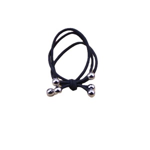 Coletero elástico con cuentas redondas negras, accesorios para el cabello simples para uso diario - Product Image 5