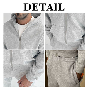 Conjunto de Sudadera con Capucha y Pantalones Deportivos Kingsen de Alta Calidad, con Logotipo Personalizado, Color Sólido, Grueso, de Primavera, en Poliéster/Algodón, con Cierre de Cremallera - Product Image 6