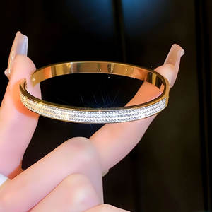 Pulseras y Brazaletes de Lujo al por Mayor de Acero Inoxidable 316L, Chapados en Oro de 14k y 18k, con Circonitas, de Diseñador, para Mujer - Product Image 5