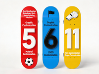 Personnalisez votre planche de skateboard en érable canadien 7 plis pour équipe de football, compatible OEM/ODM, pour la zone des fans de football