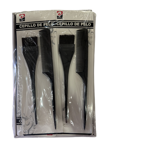 Set Professionale di 4 Pezzi: Spazzola e Pettine per Acconciature Nere - Product Image 1