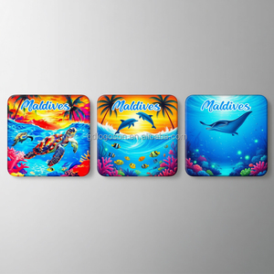 Magneti per Frigorifero Souvenir 2026 con Logo Personalizzato, Design Spiaggia con Granchio, Cavalluccio Marino e Tartaruga dei Turks e Caicos, Regalo per Isole Tropicali - Product Image 4