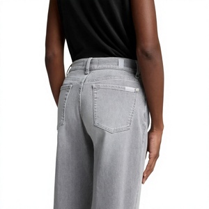 Jeans de Mezclilla de Cintura Alta para Mujer, con Logotipo Personalizado, Pierna Ancha, Estilo Baggy, Rectos, Tipo Mom Jeans, Casuales, Moda Urbana - Product Image 5