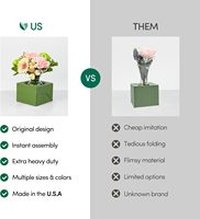 Boîte à fleurs en carton ondulé personnalisée, imprimée avec le logo de l'usine, boîte de transport sécurisée pour les fleurs, pour la livraison en boutique de fleurs