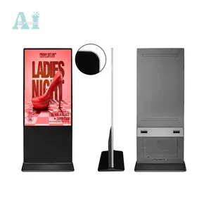 AImenpad 65 Inch Smart Tempered Glass Android Floor Standing LCD Digital Signage Displays Retail Education Wayfinding Subway Use