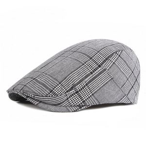 <b>Mens</b> Striped Plaid Newsboy Hats <b>Men's</b> Cotton <b>Flat</b> Hat Adjustable Irish Cabbie Driving Hunting <b>Cap</b> - Product Image 4