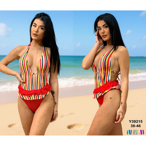 Costume da bagno intero taglie forti con controllo pancia, monokini sexy e coprente per la spiaggia, taglie 38-46, fantasia A, fantasia B - Product Image 3