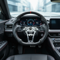 Setir Mobil Kulit Serat Karbon Asli Terlaris Mazda MX-5 Miata 2016-2023 Merah 3 Palang Sport Kelas C 35mm/40MM