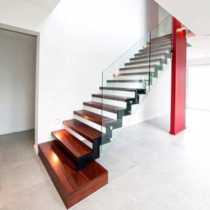 चीन से इनडोर होम डिय आवासीय घर के लिए महान गुणवत्ता ठोस लकड़ी फ्लोटिंग सीढ़ी प्रणाली - Product Image 3