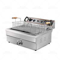 Wafel Frietjes Trechter Cake Friteuse Machine Verkoop Mini Grote Lpg Gas Batch Inductie Friteuse Banaan Varkensvlees Knetterende Frituurmachine