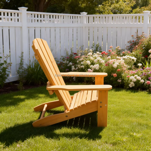 Chaise Adirondack - chaise d'extérieur en bois massif - chaise de salon d'extérieur résistante aux intempéries pour bord de piscine et jardin - Product Image 1