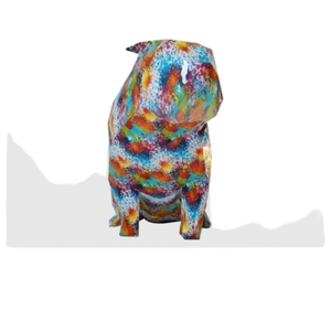 Statua del cane in fibra di vetro Color oro su misura statua animale prodotto decorativo oggetti in resina elettrolitica articolo - Product Image 2