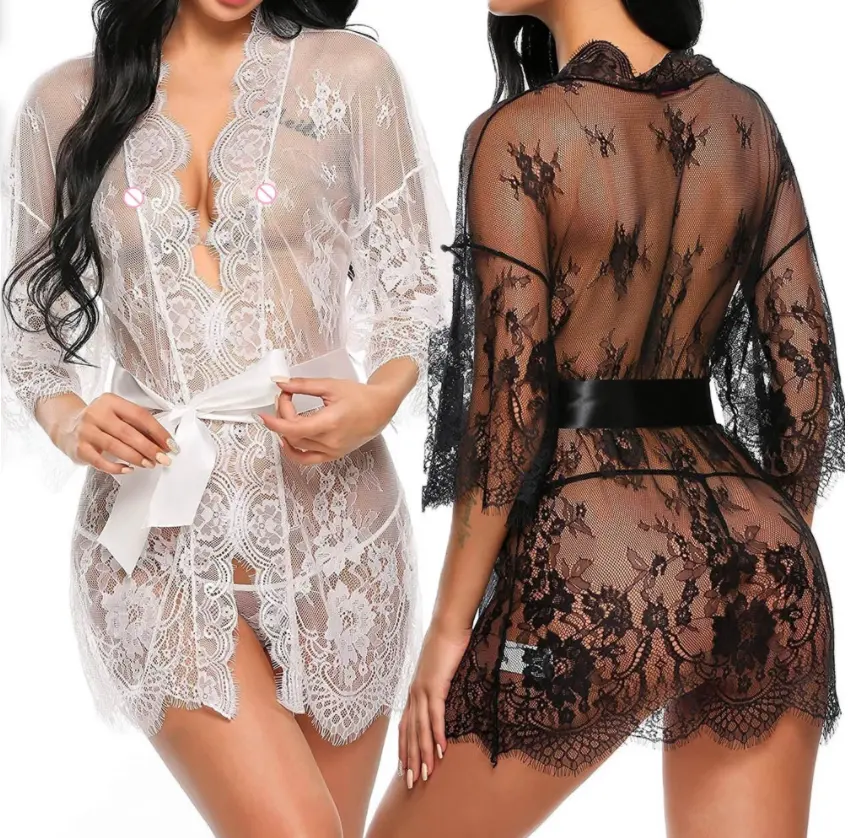 Women Sexy Nightwear Plus Size Lace Nightgown Sleepwear Temptation Dress G-String Sexy Lingerie Robe Erotic