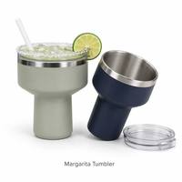 Gobelet à margarita personnalisé en acier inoxydable de 16 oz, tasse à cocktail isotherme sous vide avec couvercle et paille, tasse de fête à double paroi