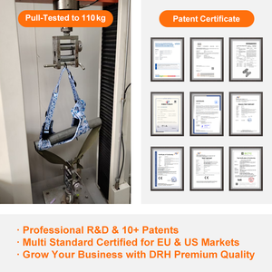 Großhandel Luxus Nylon-Neopren Haustiergeschirr Anti-Zieh Hundehalsband Leinen-Set Individuelles Logo-Design Verstellbare Halsgeschirr-Bündel - Product Image 5