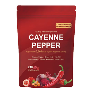 Горячая распродажа: OEM-добавка в мягких капсулах с перцем кайенским, свеклой и берберином для поддержки вен ног, сердца и кровеносных сосудов, 240 капсул - Product Image 1