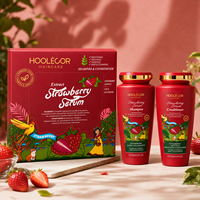 Ensemble Shampooing et Après-Shampooing à l'Extrait de Fraise Anti-Frisottis Lissant Hydratant Soin Capillaire Coffret Cadeau 270ml 400ml