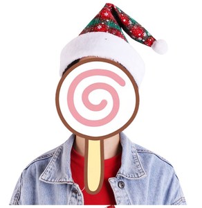 Chapeaux de père noël grille rouge en gros épaississement or neige motif père noël chapeau de noël - Product Image 3