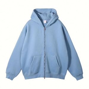 H5461 Sweat-shirts à fermeture éclair personnalisés par le fabricant, en mélange de coton 350 g/m², surdimensionnés, avec fermeture éclair double face - Product Image 6
