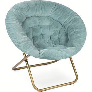 Modern Plush Moon <b>Chair</b> with Waterproof Fabric-Eye-catching Accent for Office <b>Bedroom</b> Hotel or Dining Areas - Product Image 2