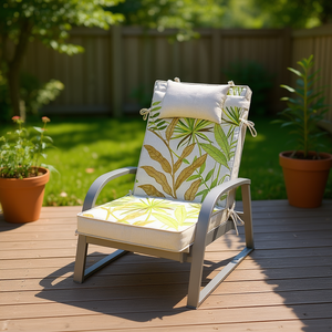 Cuscini per Sedie da Giardino 120x55x8cm, Comodi Cuscini da Esterno Leggermente Idrorepellenti con Cinghie di Fissaggio e Imbottitura in Schiuma - Product Image 2