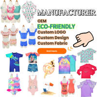 OEM Custom Kinderen Eén-delig Zwempak Watermeloen Citroen Patroon Fruit Print Gerimpeld UPF50+ Zonbescherming Kinderen Bikini voor Strand Zwembad