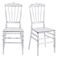 Vente en gros à bas prix Banquet victorien en plastique cristal location mariage fantôme résine acrylique transparente chaise transparente pour événements